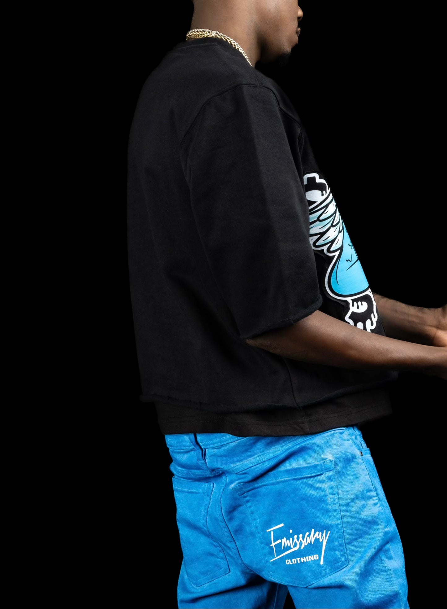 Distressed Stacked Jeans Blue