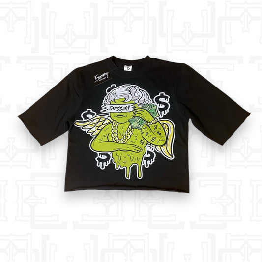 Angel Cropped Crewneck Green